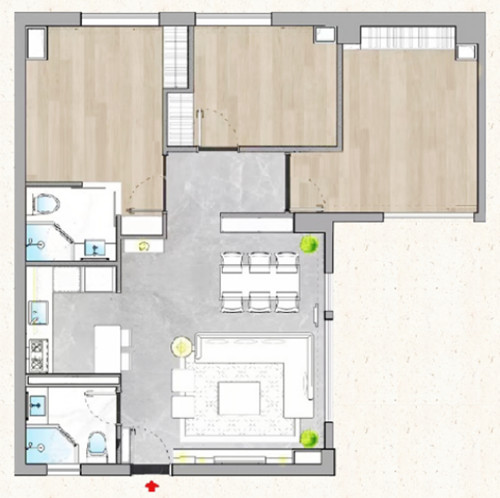 公寓户型图与整层平面图
